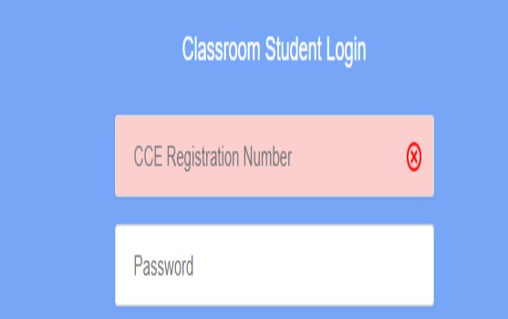 Sreedhar's CCE classroom student login