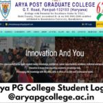 Arya PG College Student Login @aryapgcollege.ac.in