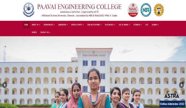 Paavai Engineering College student Login