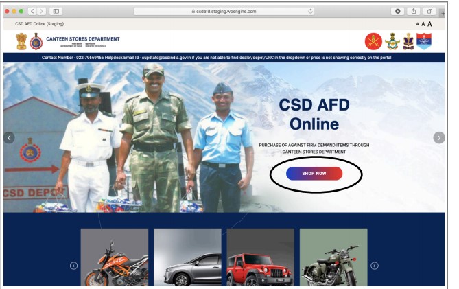 CSD AFD Online Portal Login