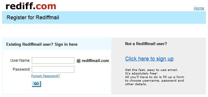 rediffmail.com login